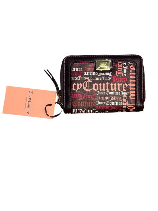 Juicy Couture Handbags - NWT Y2K Juicy Couture Black Pink Multi Block Party Logo Medium Zip Bifold Wallet